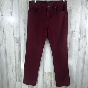 Joes Jeans Women's Burgundy The Broxton Straight Leg Pants 33